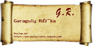Garaguly Réka névjegykártya